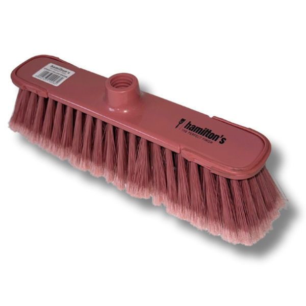DUSTY PINK UPRIGHT DELUXE BROOM HEAD WITH RUBBER BUMPERS