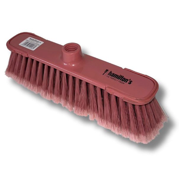 DUSTY PINK UPRIGHT DELUXE BROOM HEAD WITH RUBBER BUMPERS